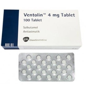 Ventolin (Salbutamol) 100 Tablets 4 mg GlaxoSmithKline EP - VENEX - Glaxosmithkline